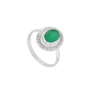 anillo clepor calcedonia verde silver