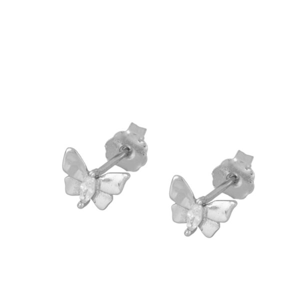 pendientes mariposa circonita plata