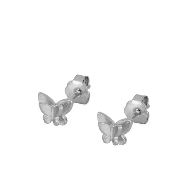 pendientes mariposa doble plata