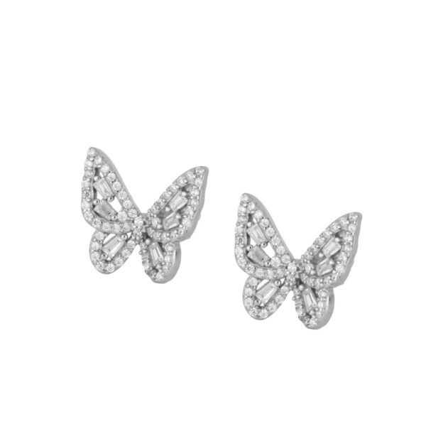 pendientes mariposa plata
