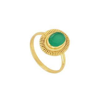 anillo clepor calcedonia verde gold