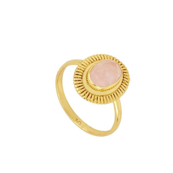 anillo clepor calcedonia rosa gold