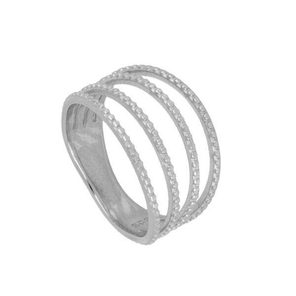 anillo bandas plata