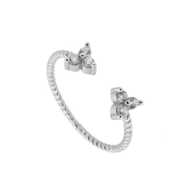 anillo abierto circonitas plata