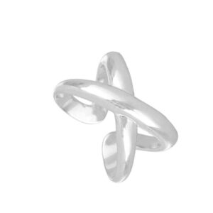 anillo cruzado plata