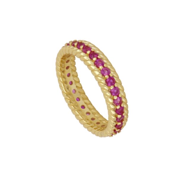 anillo doble rubi gold
