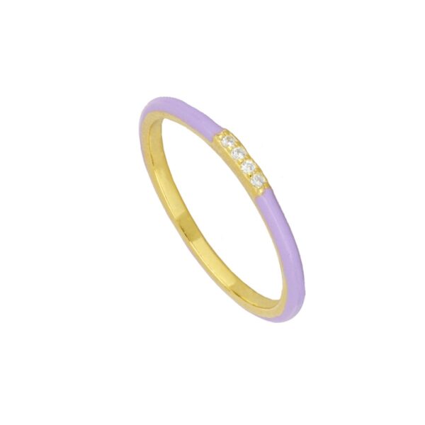 anillo enamel lila gold