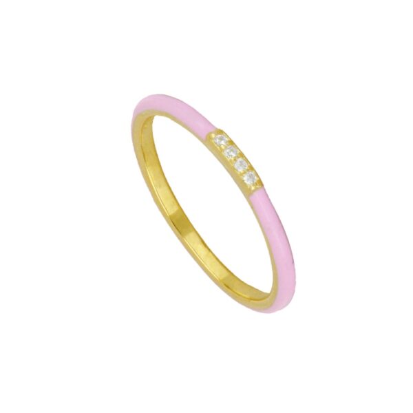 anillo enamel lila gold