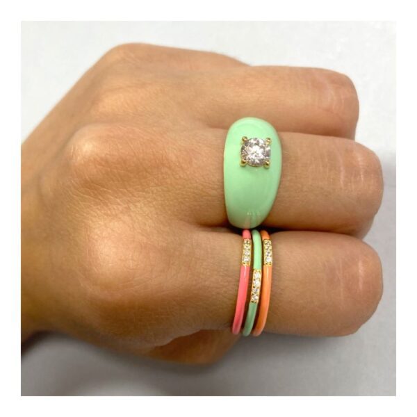 anillo enamel verde lima imagen