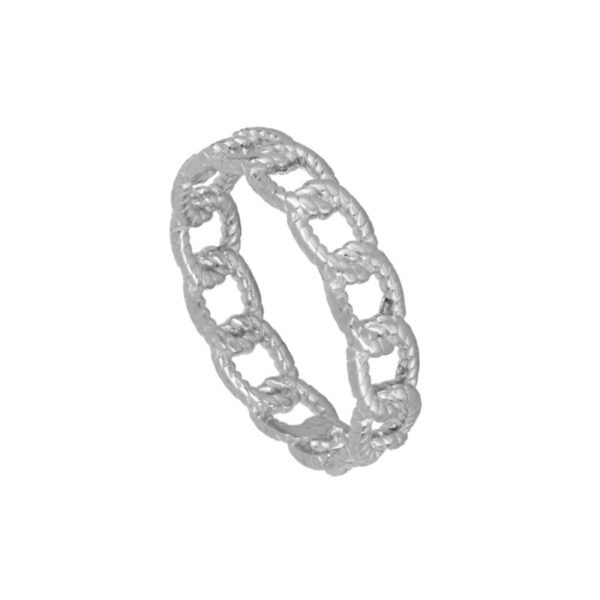 anillo eslabones plata
