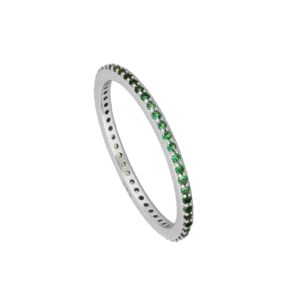 anillo esmaralda plata