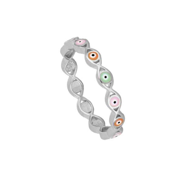 anillo ojo turco plata