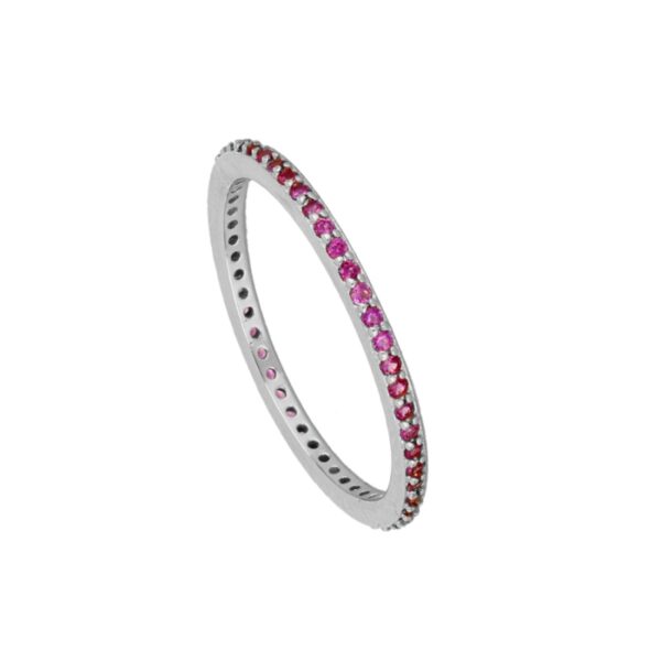 anillo rubi plata