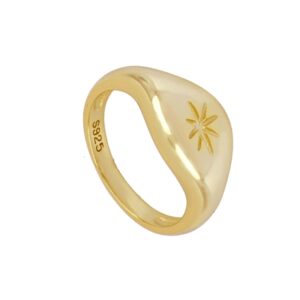anillo sello estrella gold
