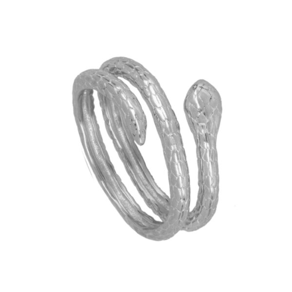 anillo serpiente plata