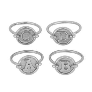 anillos iniciales plata