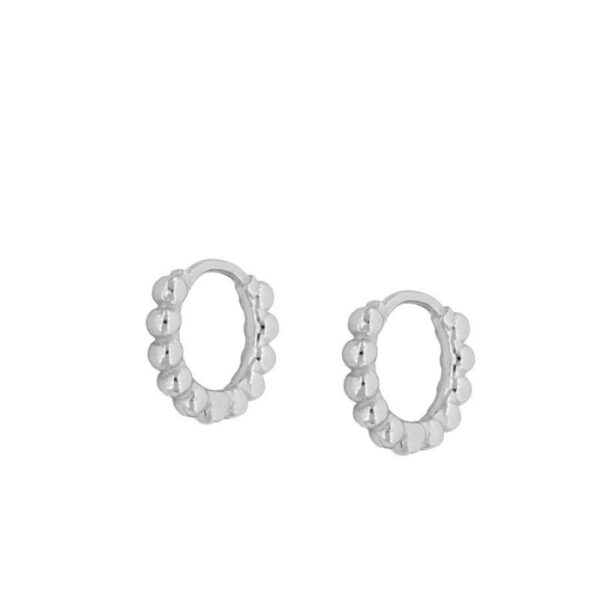 aros bolitas plata mm