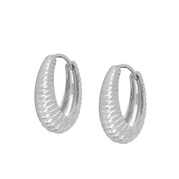 aros rayados plata