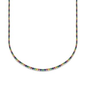 gargantilla multicolor circonitas plata