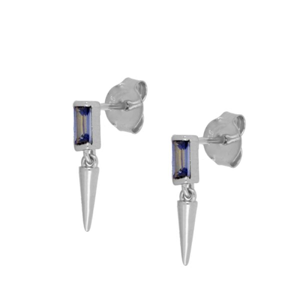 pendiente punzaon plata tanzanita