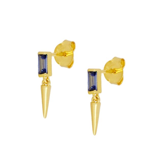 pendiente punzon gold tanzanita