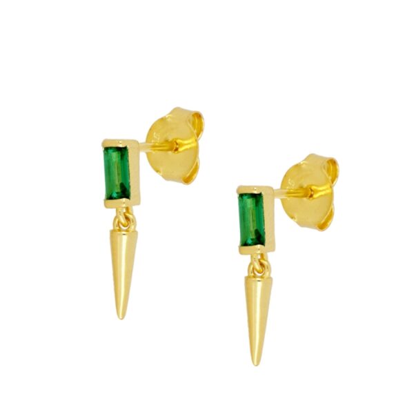 pendiente punzon verde gold