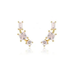 pendiente trepador circonitas gold