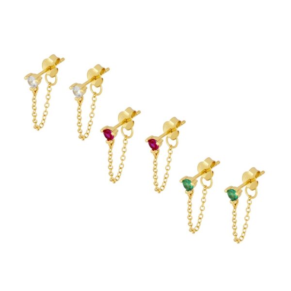 pendientes cadenas circonitas imagen