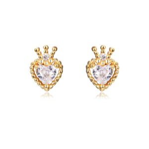 pendientes corazon gold