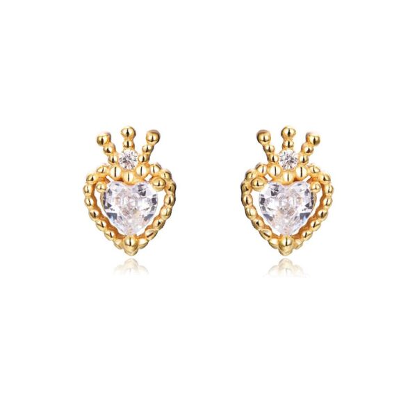 pendientes corazon gold