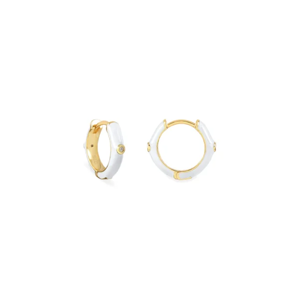 pendientes enamel blanco gold