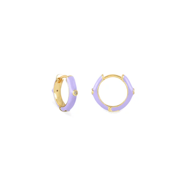 pendientes enamel lila gold