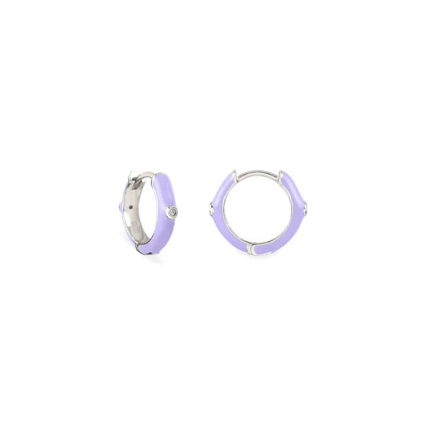 pendientes enamel lila plata