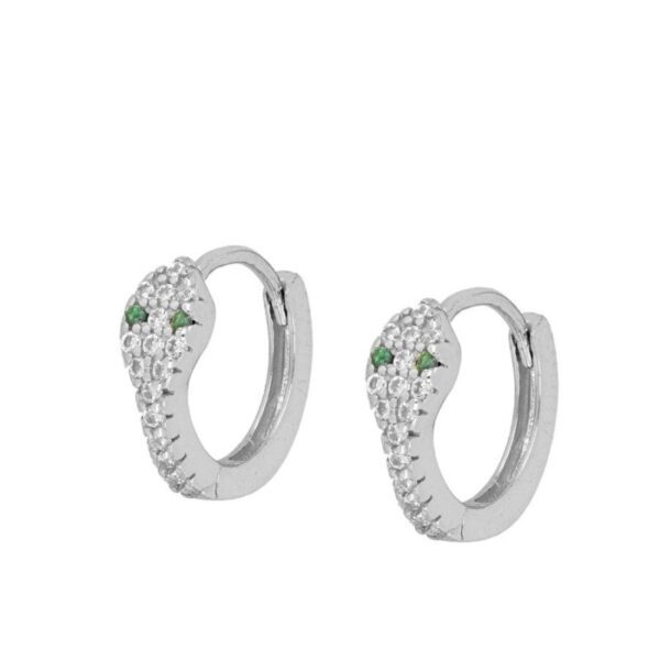 pendientes serpiente plata esmeralda