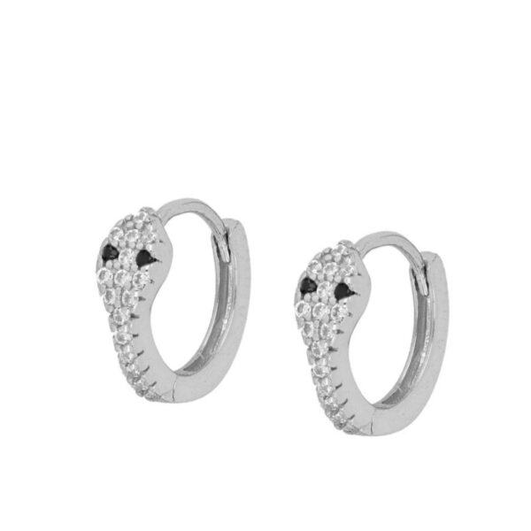pendientes serpientes plata onix