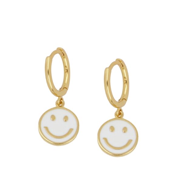 pendientes smile enamel blanco