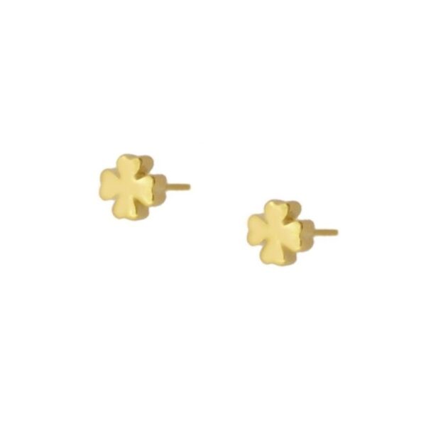 pendientes trebol mini gold