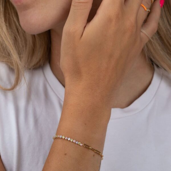 pulsera circonitas eslabones imagen