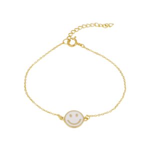pulsera smile enamel blanco gold