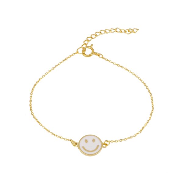 pulsera smile enamel blanco gold