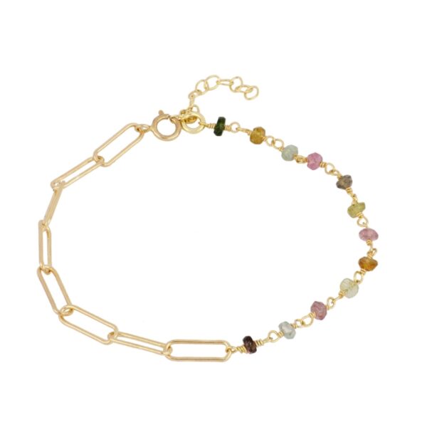 pulsera turmalina y eslabon gold