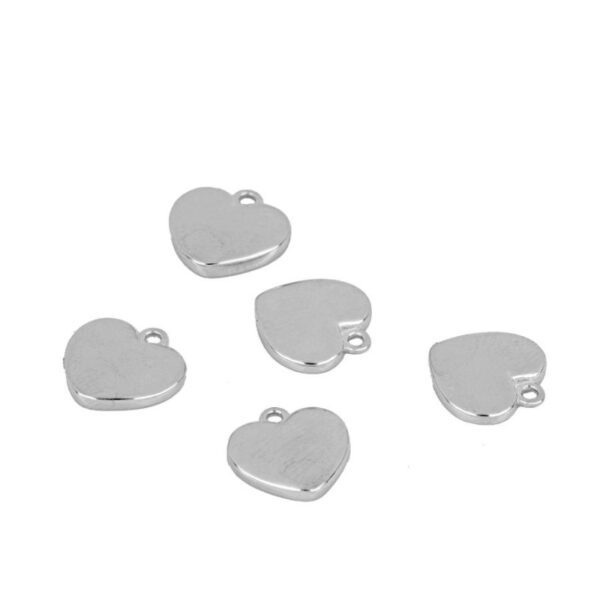 corazon liso plata
