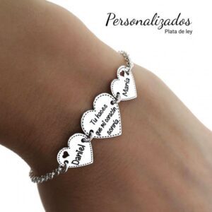 pulsera corazones personalizadas