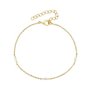 pulsera rombos circonitas gold
