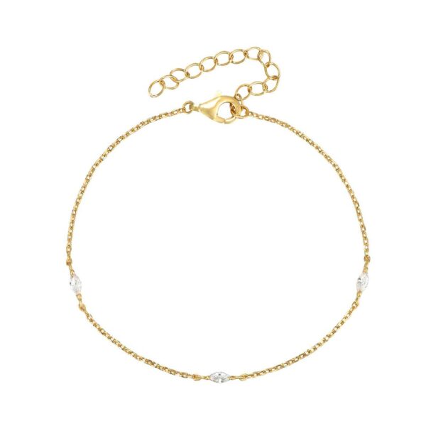 pulsera rombos circonitas gold
