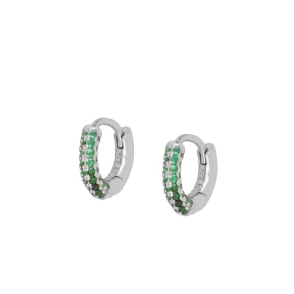 pendientes aros ciconita verde plata