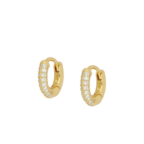 pendientes aros circonitas gold