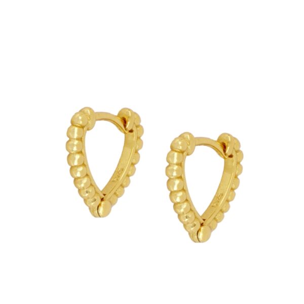 pendientes corazon bolitas gold