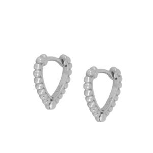pendientes corazon bolitas plata