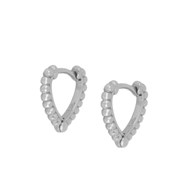 pendientes corazon bolitas plata